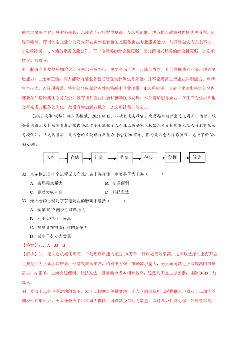 专题08产业区位（解析版）-抓重点&middot;破难点2023年高考地理二轮复习重难点突破高分训练营_9.2025地理总复习_2023年新高考复习资料_二轮复习