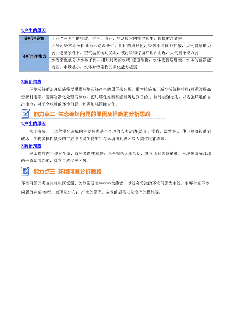 专题17+环境问题与可持发展（思维导图+3大知识点+5个能力拓展）-上好课2025年高考地理一轮复习知识清单_9.2025地理总复习_2025年新高考资料_一轮复习_2025年高考地理一轮复习知识清单