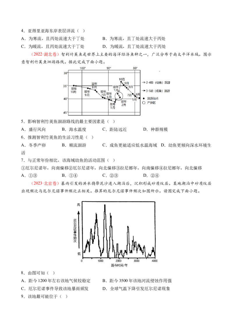 专题04水体运动规律（讲义）（原卷版）_9.2025地理总复习_2024年新高考资料_2.2024二轮复习_2024年高考地理二轮复习讲练测（新教材新高考）