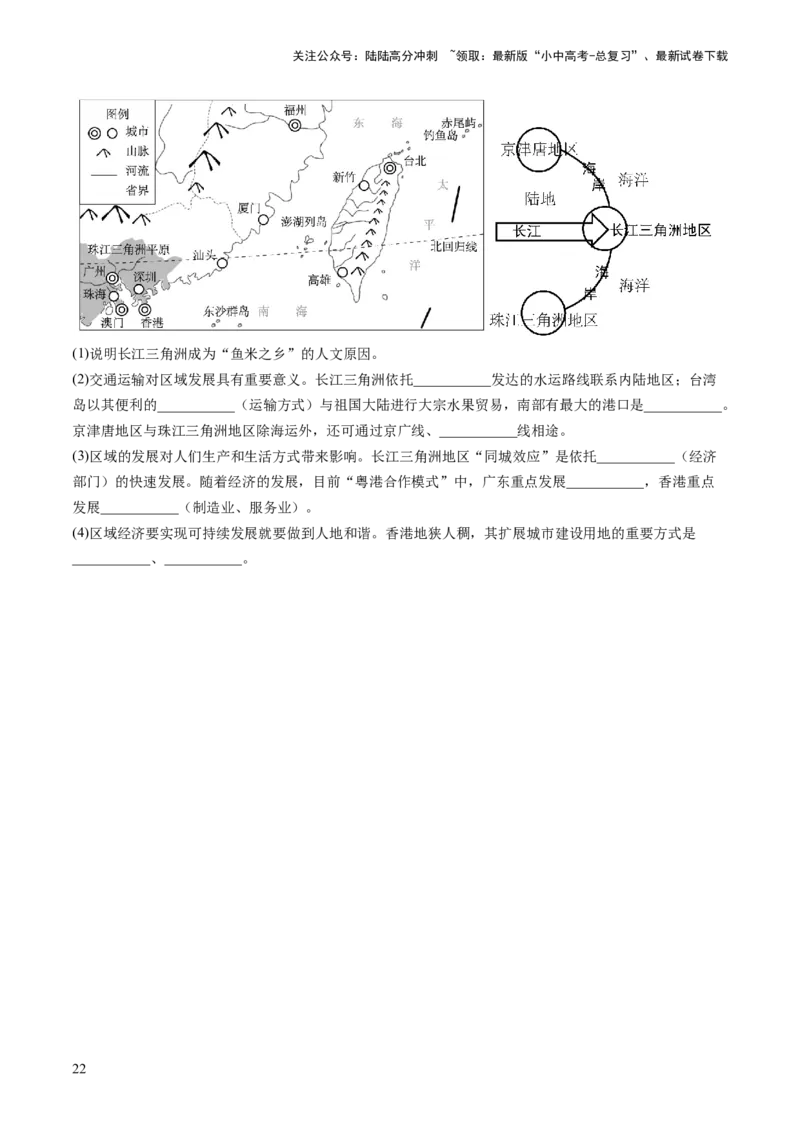通关卷02材料分析题（原卷版）_02中考总复习（2026版更新中）_09-地理-中考总复习_2024年中考复习资料_三轮复习_备战2024年中考地理抢分秘籍（全国通用）_考前抢分通关