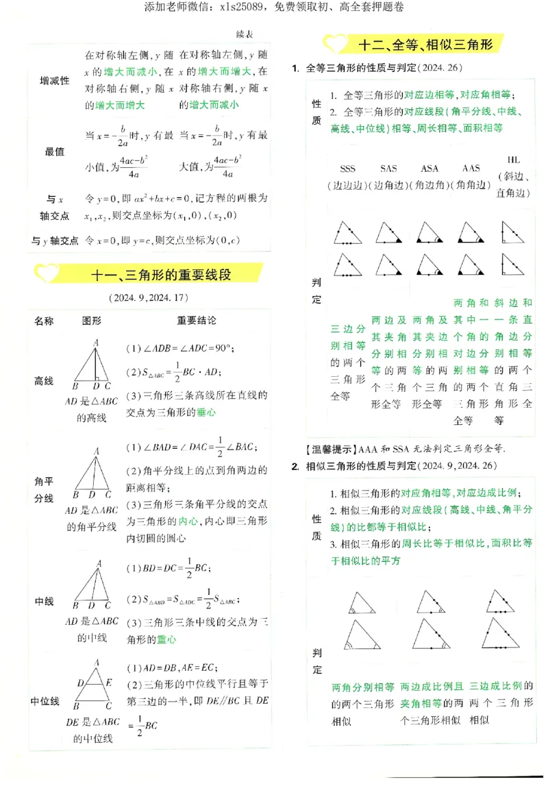 2025《万唯中考&bull;湖南定心卷》数学抢分速记卡_初中资料合集_万唯2025版万唯中考《定心卷》全国地方版实时更新（已更11省）_2025万唯中考《定心卷》7科（湖南）