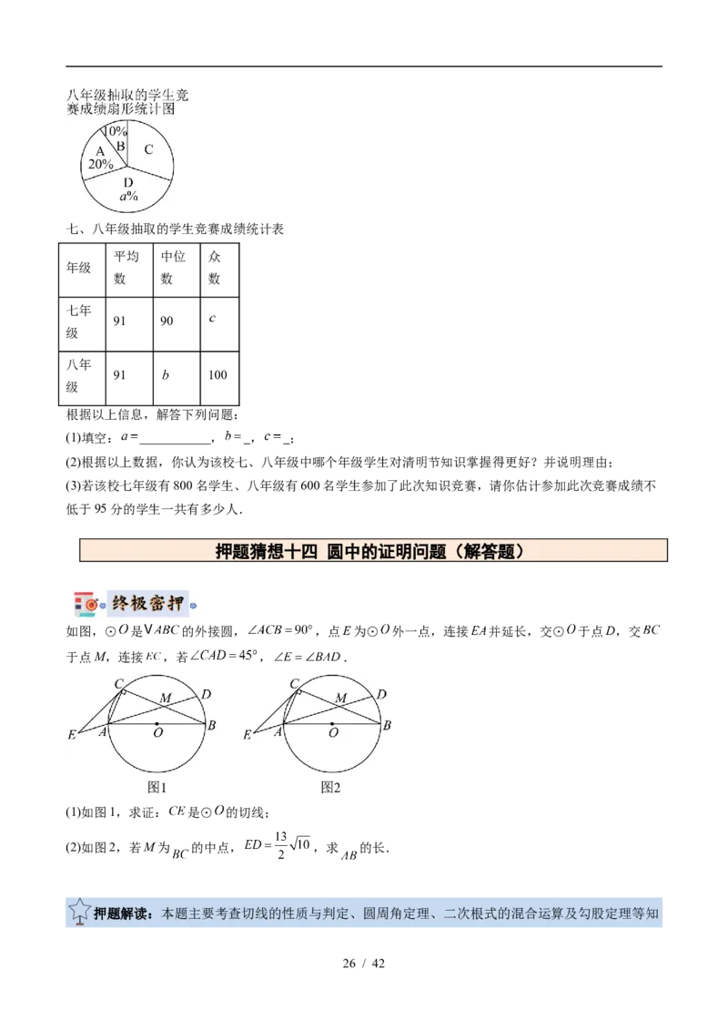 2025《中考数学&bull;终极押题猜想》武汉(原卷版)_初中资料合集_2025中考数学《终极押题猜想》全国13地方版_2025《中考数学&bull;终极押题猜想》武汉