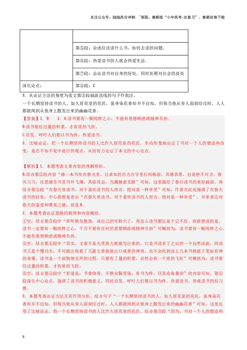 通关06议论文阅读（解析版）_02中考总复习（2026版更新中）_01-语文-中考总复习_2024年中考资料_三轮复习_备战2024年中考语文抢分秘籍（全国通用）