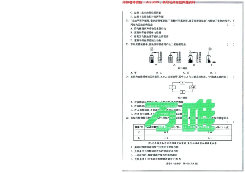 A42025版WW黑白卷生物黑卷（加深）_初中资料合集_万唯2025万唯中考《黑白卷-地生》多地版本（已更12省）_2025《万唯中考&bull;黑白卷》地生（福建）_2025版《WW中考黑白卷》（FJ专版）生地