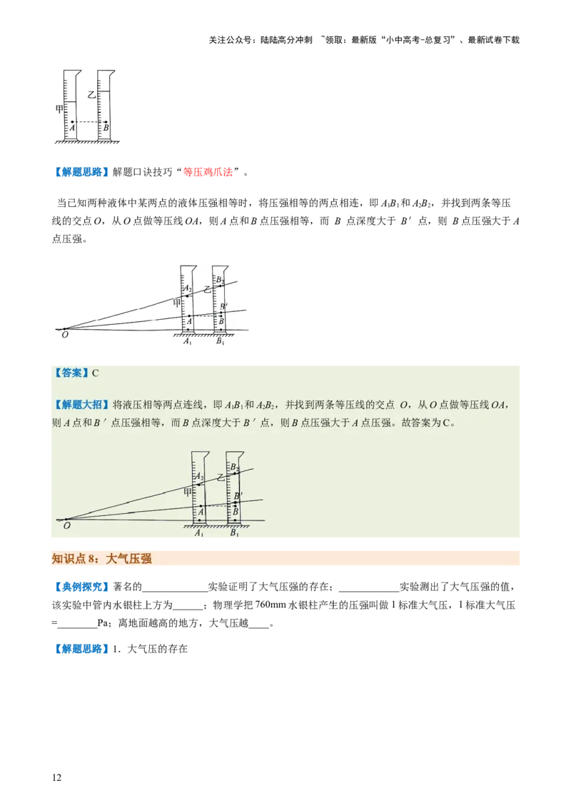 通关06质量与密度、压强、浮力-备战2024年中考物理抢分秘籍（全国通用）（解析版）_02中考总复习（2026版更新中）_04-物理-中考总复习_2024年中考复习资料_三轮复习