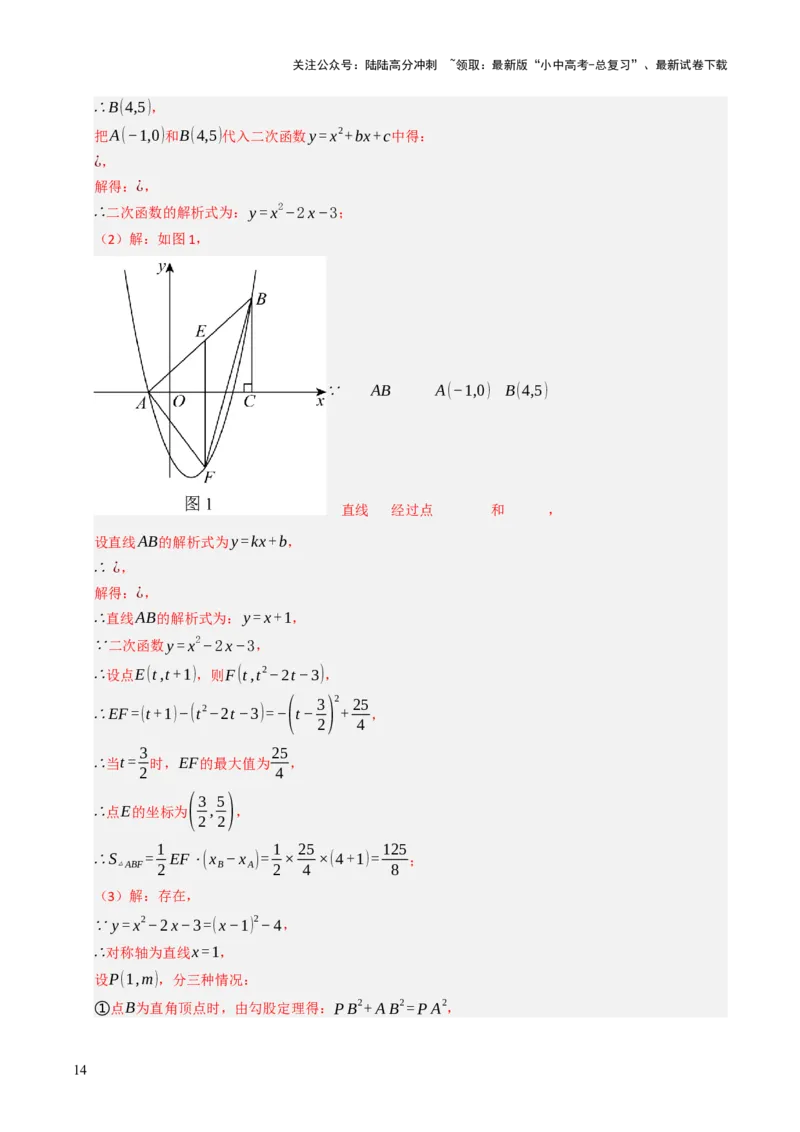 重难点01二次函数模型及其综合题综合训练（9大题型+高分技法+限时提升练）（解析版）_02中考总复习（2026版更新中）_02-数学-中考总复习_2025中考复习资料_重难点专练