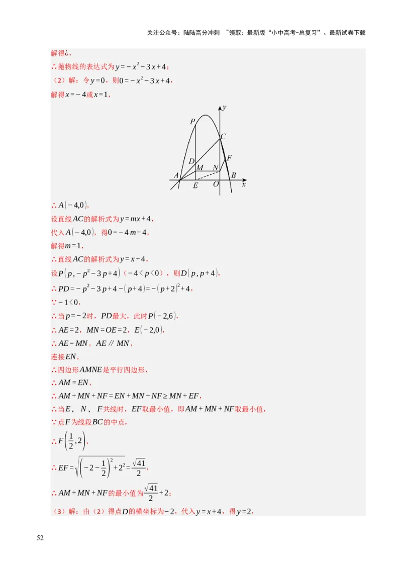 重难点01二次函数模型及其综合题综合训练（9大题型+高分技法+限时提升练）（解析版）_02中考总复习（2026版更新中）_02-数学-中考总复习_2025中考复习资料_重难点专练