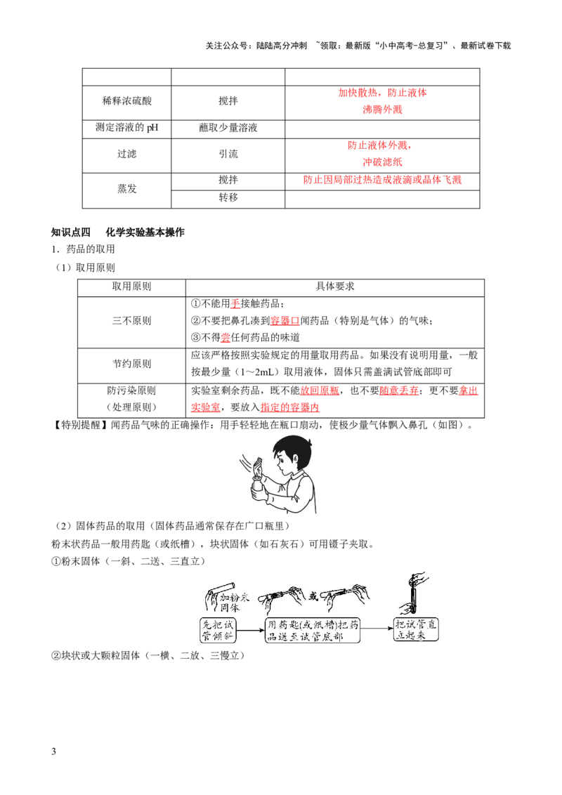 第一单元走进化学世界-大单元复习2024年中考化学一轮复习必考知识梳理与考法点拨（人教版）（教师版）_02中考总复习（2026版更新中）_05-化学-中考总复习_2024年中考复习资料