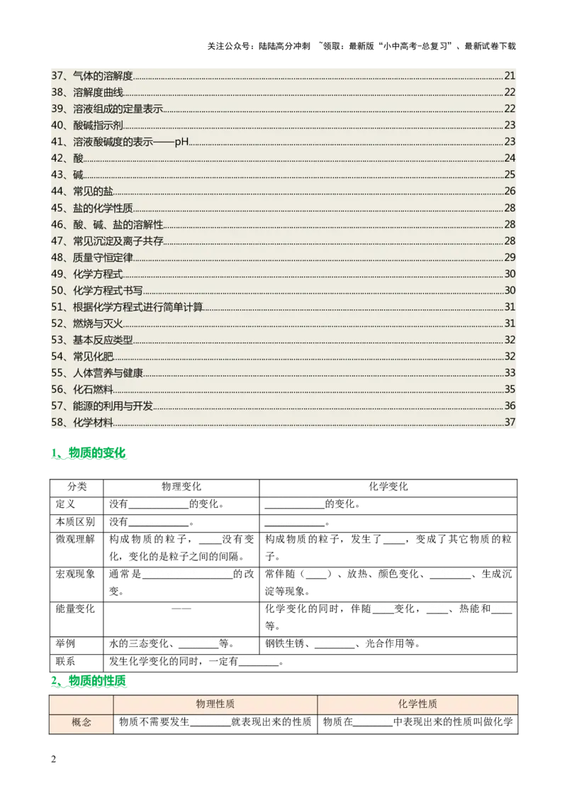 速记三中考必考核心知识（讲练）（原卷版）_02中考总复习（2026版更新中）_05-化学-中考总复习_2025年中考复习资料_2025中考二轮课件ppt+讲义+练习化学_讲义+练习