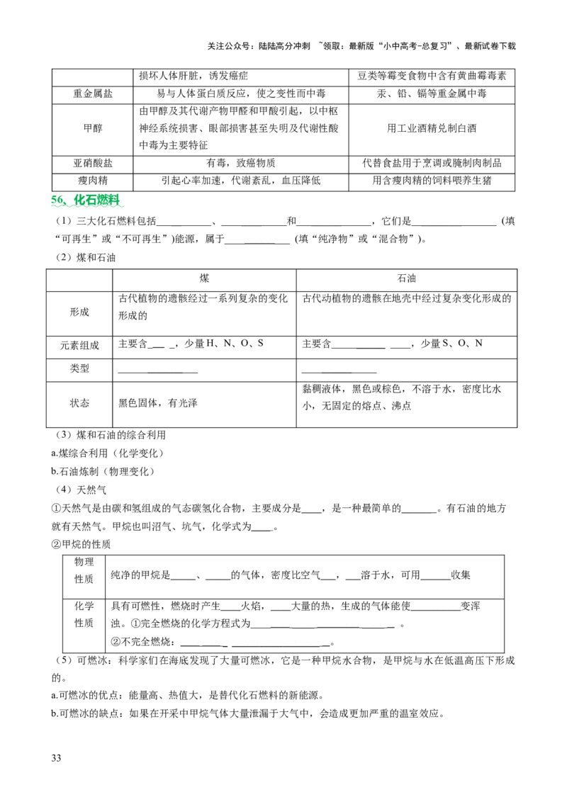 速记三中考必考核心知识（讲练）（原卷版）_02中考总复习（2026版更新中）_05-化学-中考总复习_2025年中考复习资料_2025中考二轮课件ppt+讲义+练习化学_讲义+练习