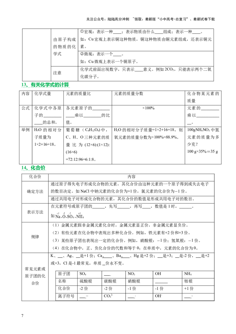 速记三中考必考核心知识（讲练）（原卷版）_02中考总复习（2026版更新中）_05-化学-中考总复习_2025年中考复习资料_2025中考二轮课件ppt+讲义+练习化学_讲义+练习