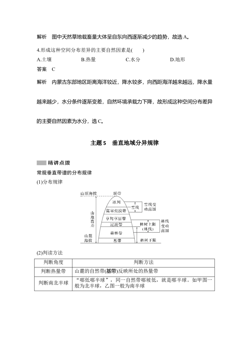 2025年高考地理考前大概念单元主题突破大单元七　自然地理环境的整体性与差异性_9.2025地理总复习_2025年新高考资料_二轮复习_2025年高考地理考前增分特训