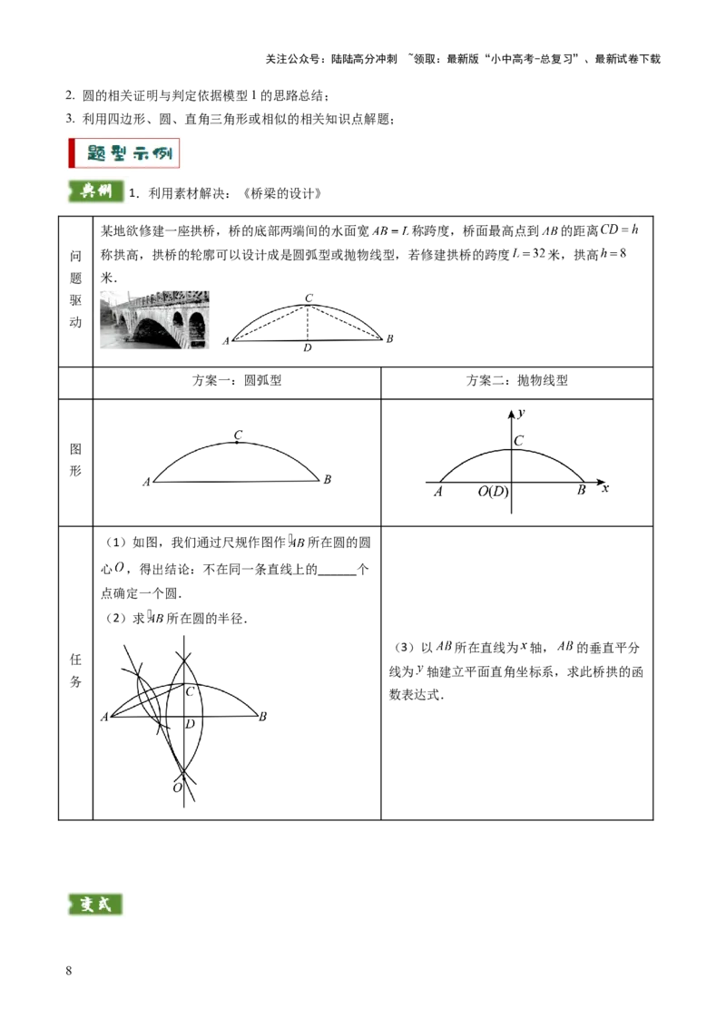 重难点01圆的综合题型（圆性质的应用、圆与四边形结合的动态探究、情景与应用题型、隐圆问题）（原卷版）_02中考总复习（2026版更新中）_02-数学-中考总复习_2025中考复习资料