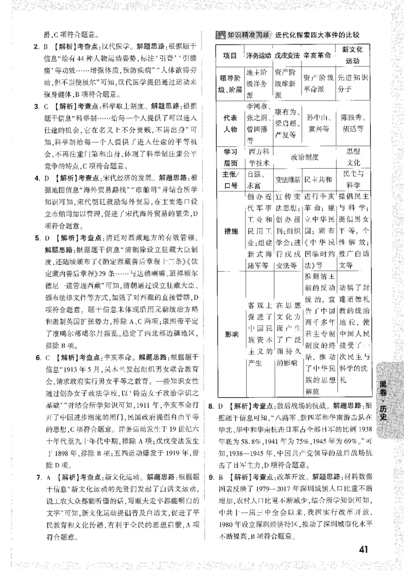 中考黑白卷-答案解析-合订_初中资料合集_2025《万唯中考&bull;黑白卷》多地方版（更30省）_2025《万唯中考&bull;黑白卷》7科全套（安徽）_新考点（题+答案）