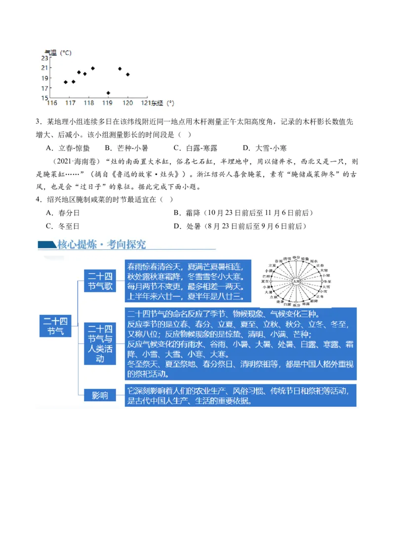 专题03太阳视运动与日影&地球运动与生产生活（讲义）（原卷版）_9.2025地理总复习_2024年新高考资料_2.2024二轮复习_2024年高考地理二轮复习讲练测（新教材新高考）_微专题