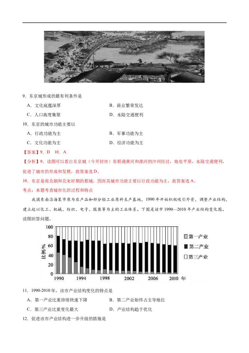 专题19城市、产业与区域发展-2023年高考地理一轮复习小题多维练（解析版）_9.2025地理总复习_2023年新高考复习资料_一轮复习_2023年高考地理一轮复习小题多维练（新高考专用）