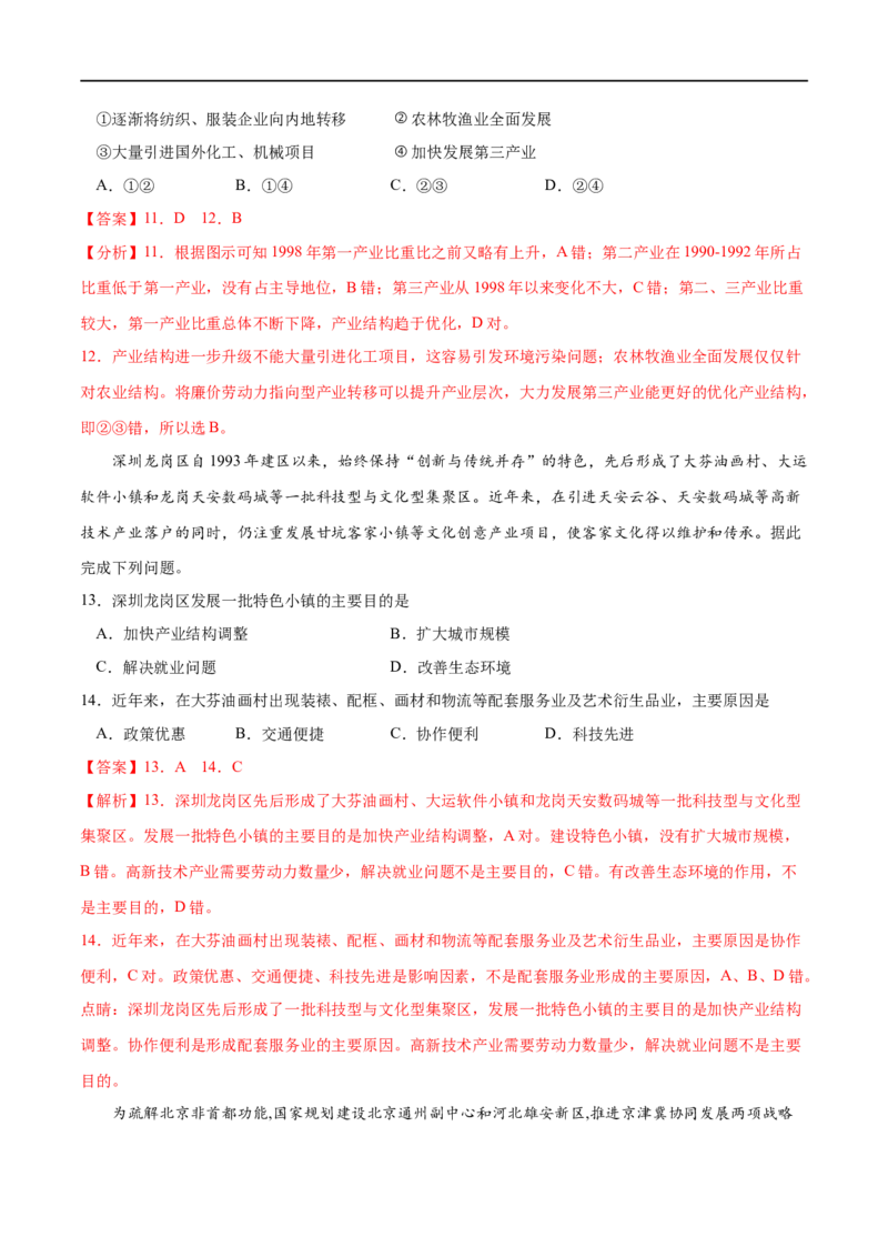 专题19城市、产业与区域发展-2023年高考地理一轮复习小题多维练（解析版）_9.2025地理总复习_2023年新高考复习资料_一轮复习_2023年高考地理一轮复习小题多维练（新高考专用）