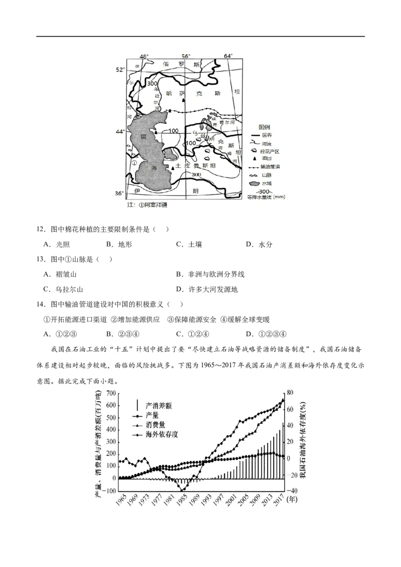专题22资源安全与国家安全-2023年高考地理一轮复习小题多维练（新高考专用）（原卷版）_9.2025地理总复习_2023年新高考复习资料_一轮复习_资源安全与国家安全
