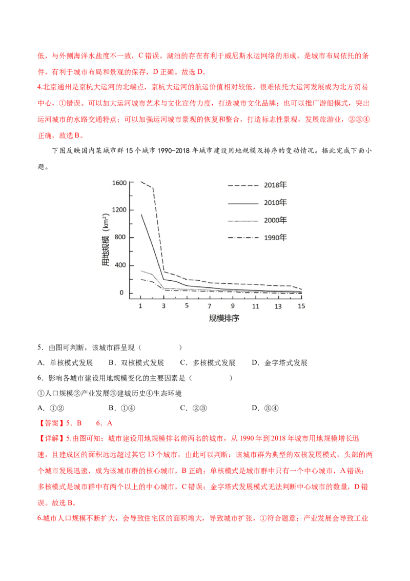 专题13城市与城市化-备战2023年高考地理一轮复习精讲精练（解析版）_9.2025地理总复习_2023年新高考复习资料_一轮复习_备战2023年高考地理一轮复习精讲精练