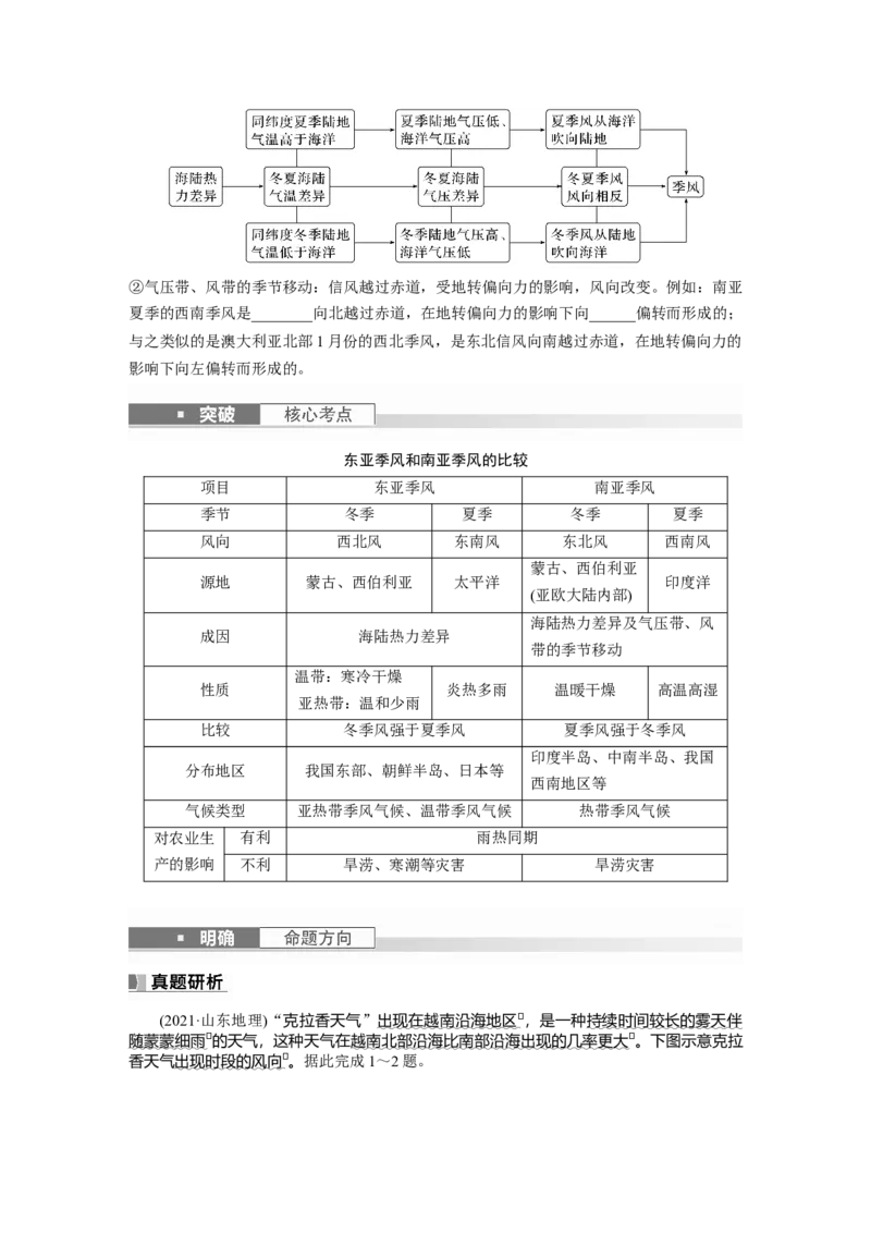 第一部分　第三章　第3讲　课时17　海陆分布对气压带和风带的影响_9.2025地理总复习_2024年新高考资料_1.2024一轮复习_2024年高考地理一轮复习讲义（新人教版）_学生版在此文件夹