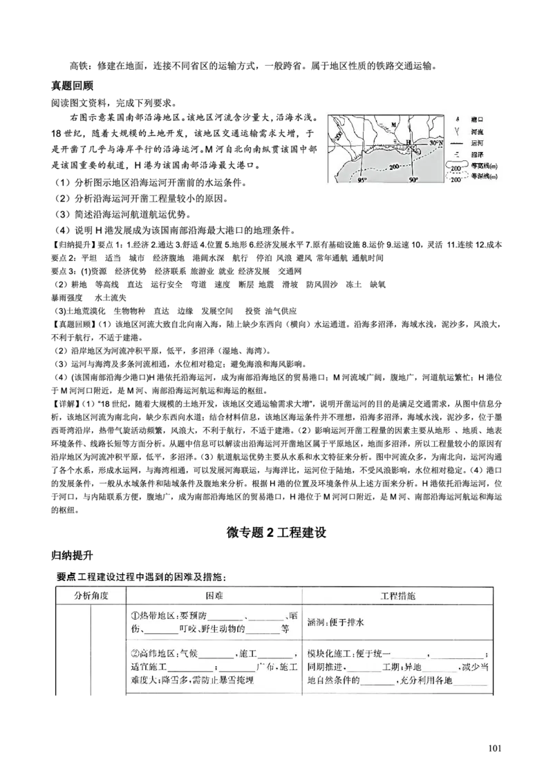整合突破专题学案主题十六：交通与工程建设（高三地理自主复习资料，pdf版）_9.2025地理总复习_2023年新高考复习资料_专项复习