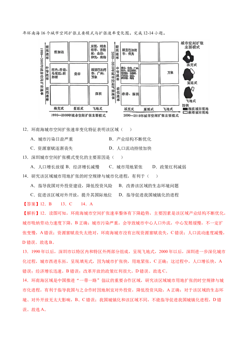 押题01人口与城镇-备战2024年高考地理临考题型押题（辽宁卷）（解析版）_9.2025地理总复习_2024年新高考资料_5.2024三轮冲刺_备战2024年高考地理临考题号押题（辽宁卷）323128912