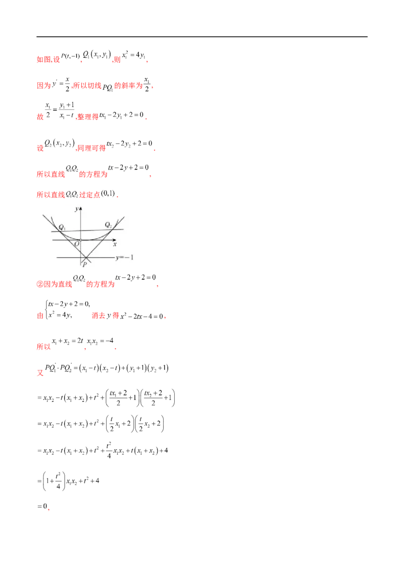专题11抛物线中的切线问题（解析版）_2.2025数学总复习_2023年新高考资料_专项复习_2023年高考数学大题系列