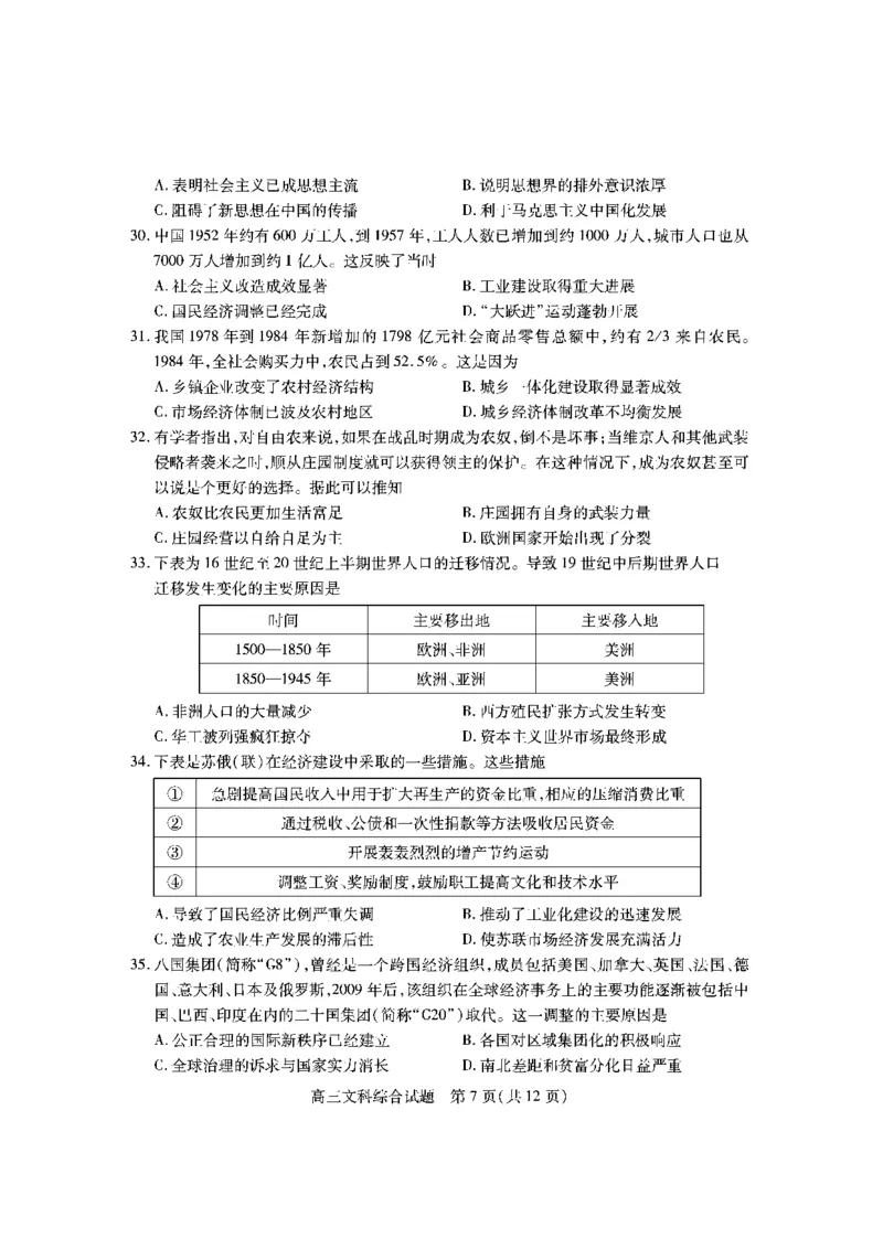 山西省运城市2022-2023学年第一学期期末调研测试高三文科综合试题_9.2025地理总复习_地理高考模拟题_老高考_2023年_山西省运城市2022-2023学年高三上学期期末调研测试文综