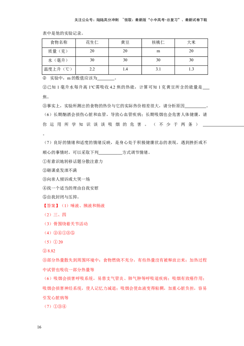 题型04图表分析（解析版）_02中考总复习（2026版更新中）_08-生物-中考总复习_2024年中考复习资料_专项复习_备战2024年中考生物真题题源解密