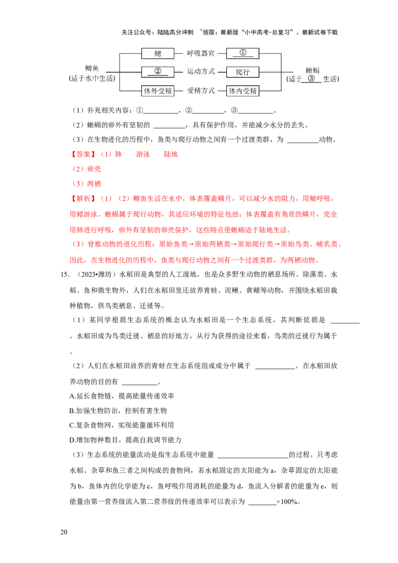 题型04图表分析（解析版）_02中考总复习（2026版更新中）_08-生物-中考总复习_2024年中考复习资料_专项复习_备战2024年中考生物真题题源解密