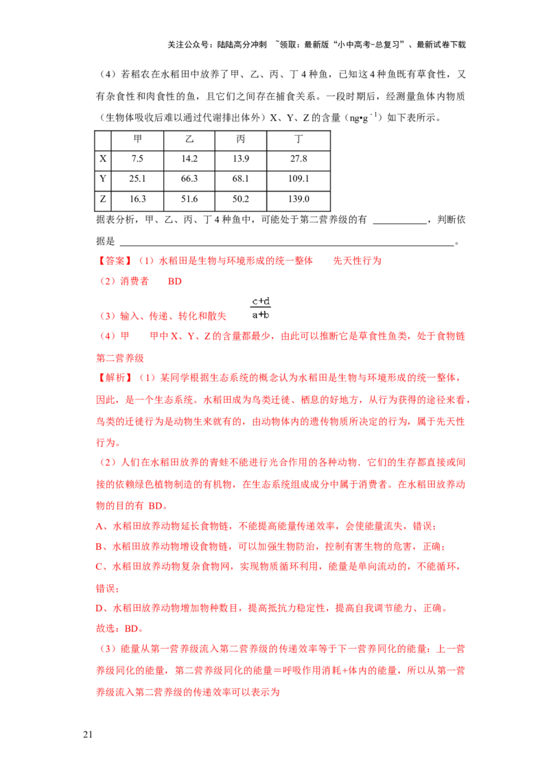 题型04图表分析（解析版）_02中考总复习（2026版更新中）_08-生物-中考总复习_2024年中考复习资料_专项复习_备战2024年中考生物真题题源解密