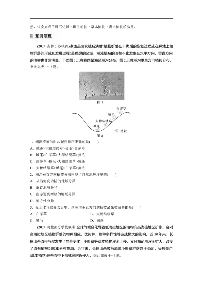 第一部分　素养2　专题5　主题6　植被演替_9.2025地理总复习_2025年新高考资料_二轮复习_2025年高考地理二轮复习讲义+专题强化练（学生版）_复习讲义
