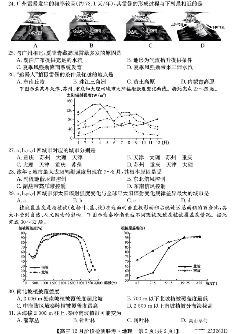 安徽省耀正优+2022-2023学年高三上学期12月联考地理试题_9.2025地理总复习_地理高考模拟题_老高考_2023年_2023届安徽省耀正优高三12月阶段检测地理_2023届安徽省耀正优高三12月阶段检测地理