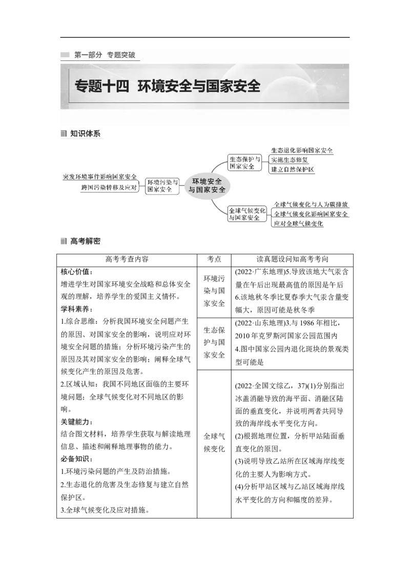 第1部分专题14考点1　环境污染与国家安全_9.2025地理总复习_2023年新高考复习资料_二轮复习_2023年高考地理二轮复习讲义+课件（新高考版）_2023年高考地理二轮复习讲义（新高考版）
