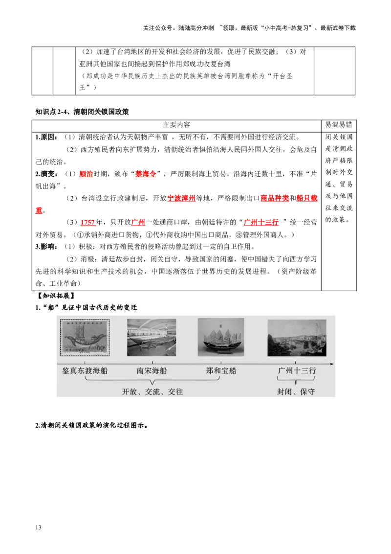 （讲义）专题06明清时期：统一多民族国家的巩固与发展（原卷版）_02中考总复习（2026版更新中）_06-历史-中考总复习_2024年中考复习资料_一轮复习_配套讲义（原卷版+解析版）