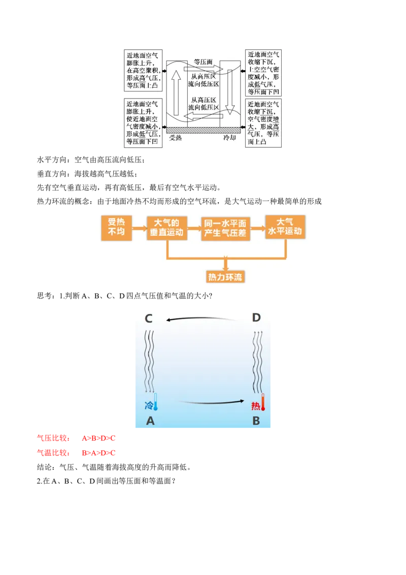 第07讲热力环流与大气的水平运动（讲义）（解析版）_9.2025地理总复习_2024年新高考资料_1.2024一轮复习_2024年高考地理一轮复习讲练测（新教材新高考）