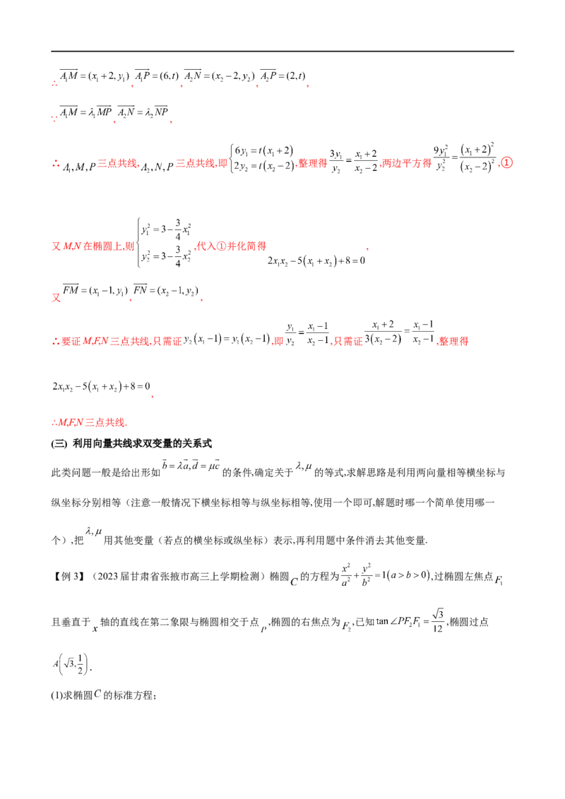 专题10圆锥曲线与向量的交汇（解析版）_2.2025数学总复习_2023年新高考资料_专项复习_2023年高考数学大题系列