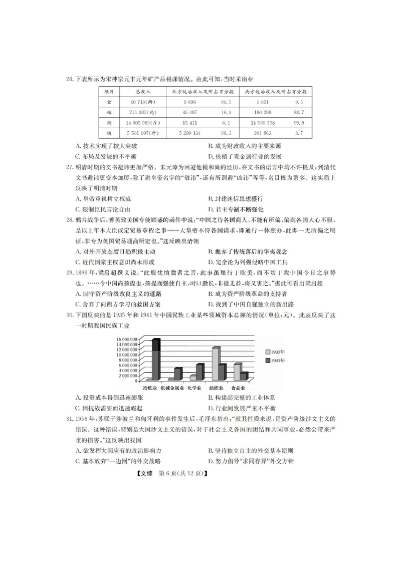 山西九师联盟2022-2023学年高三上学期1月第一次联考文综_9.2025地理总复习_地理高考模拟题_老高考_2023年
