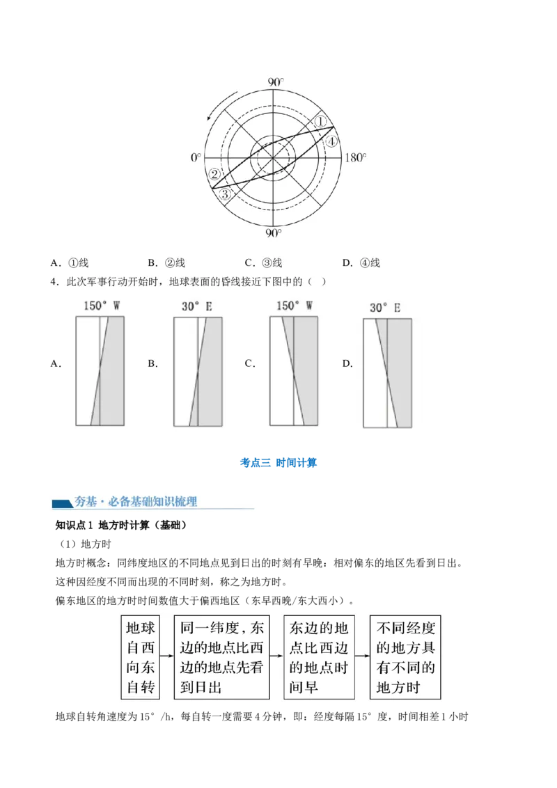 第04讲地球自转及其地理意义（讲义）（原卷版）_9.2025地理总复习_2024年新高考资料_1.2024一轮复习_2024年高考地理一轮复习讲练测（新教材新高考）