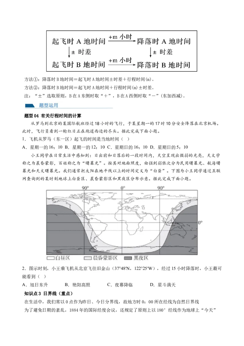 第04讲地球自转及其地理意义（讲义）（原卷版）_9.2025地理总复习_2024年新高考资料_1.2024一轮复习_2024年高考地理一轮复习讲练测（新教材新高考）