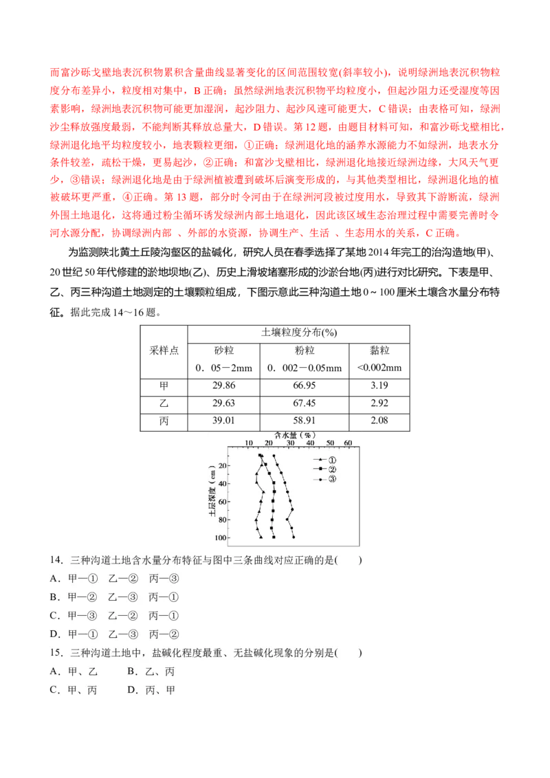 第32讲生态脆弱区的综合治理（练习）（解析版）_9.2025地理总复习_2024年新高考资料_1.2024一轮复习_2024年高考地理一轮复习讲练测（新教材新高考）