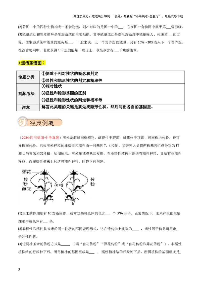 题型02生物图表解题技巧（原卷版）_02中考总复习（2026版更新中）_08-生物-中考总复习_2025中考复习资料_2025年中考生物答题方法模板_题型02生物图表解题技巧-2025年中考生物答题方法模板