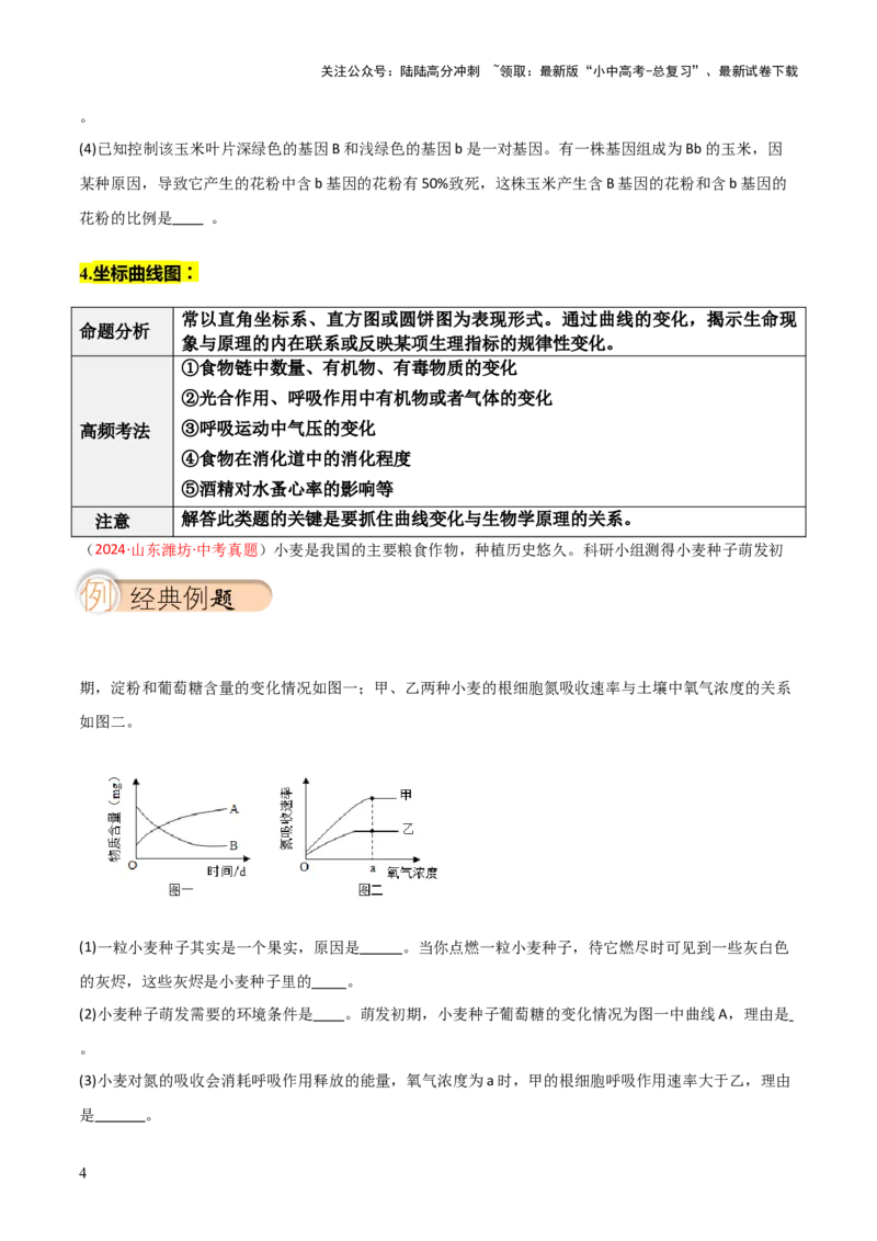 题型02生物图表解题技巧（原卷版）_02中考总复习（2026版更新中）_08-生物-中考总复习_2025中考复习资料_2025年中考生物答题方法模板_题型02生物图表解题技巧-2025年中考生物答题方法模板