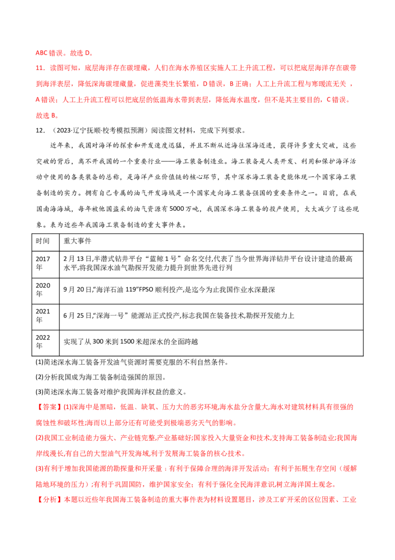 热点专项18（二）中国的海洋安全-2024年高考地理一轮复习考点通关卷（新高考通用）（解析版）_9.2025地理总复习_2024年新高考资料_1.2024一轮复习