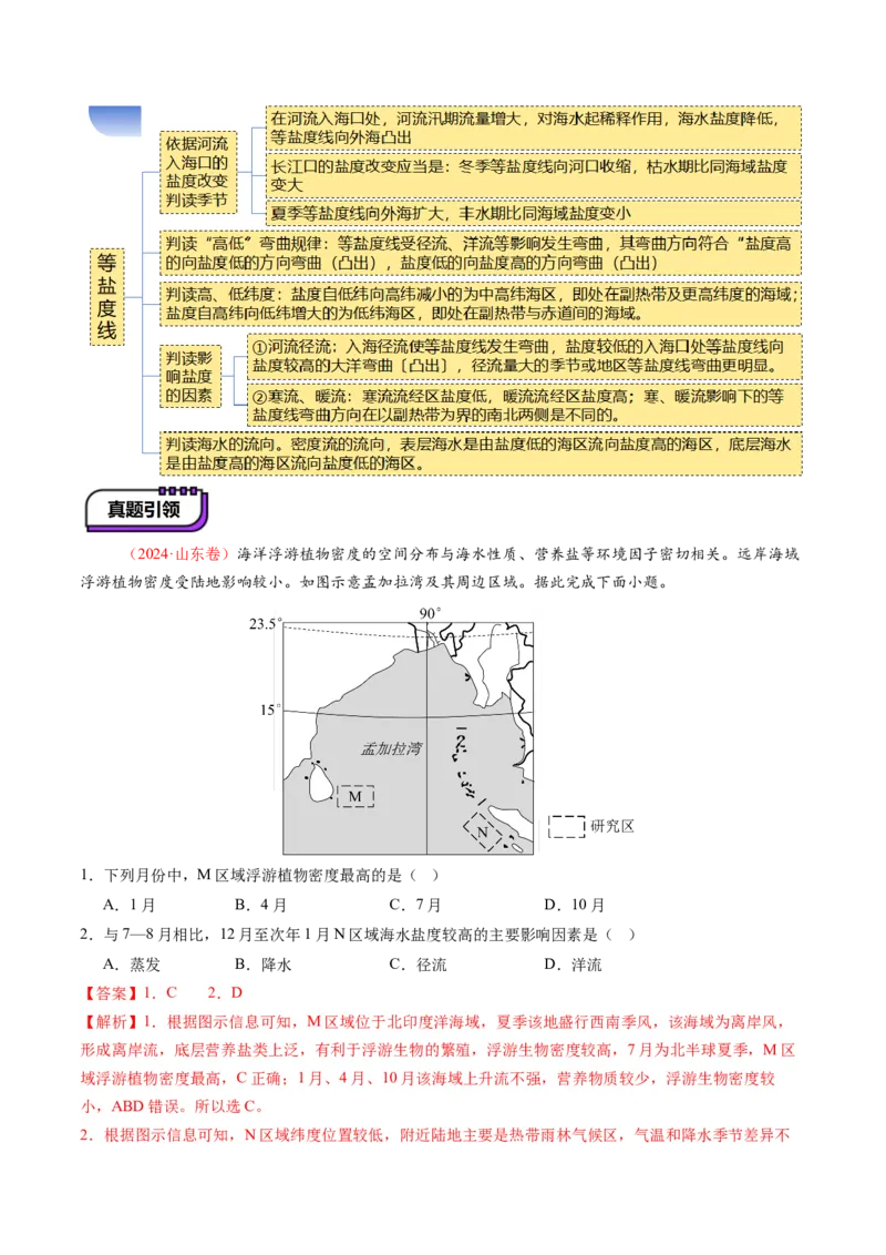 第11讲海水性质和海水运动（讲义）（解析版）_9.2025地理总复习_2025年新高考资料_一轮复习_2025年高考地理一轮复习讲练测（新教材新高考）
