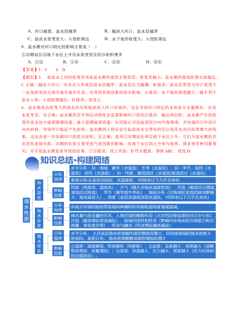第11讲海水性质和海水运动（讲义）（解析版）_9.2025地理总复习_2025年新高考资料_一轮复习_2025年高考地理一轮复习讲练测（新教材新高考）