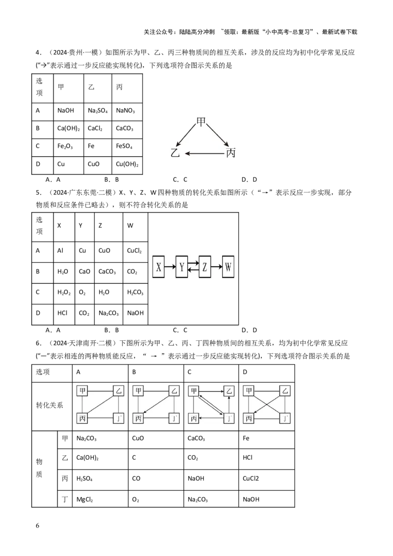 题型02物质推断题（原卷版）_02中考总复习（2026版更新中）_05-化学-中考总复习_2025年中考复习资料_备战2025年中考化学真题题源解密