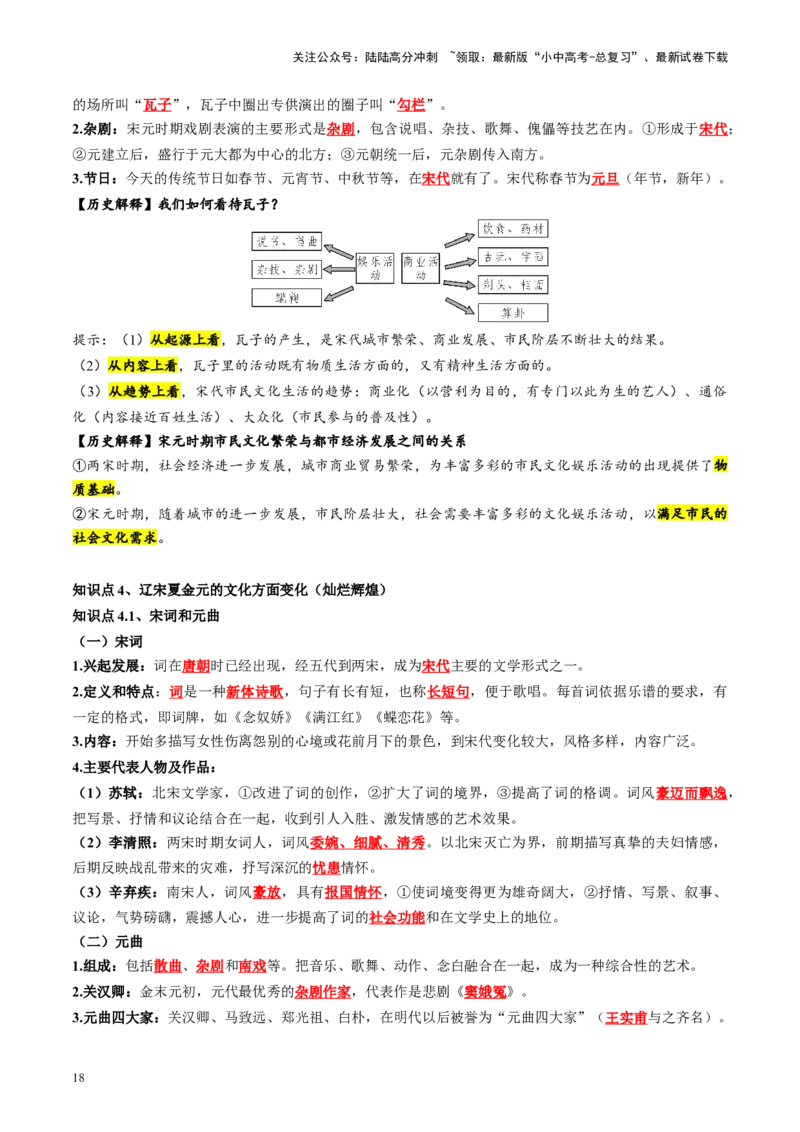 （讲义）专题05辽宋夏金元时期：民族关系发展和社会变化修改版（原卷版）_02中考总复习（2026版更新中）_06-历史-中考总复习_2024年中考复习资料_一轮复习
