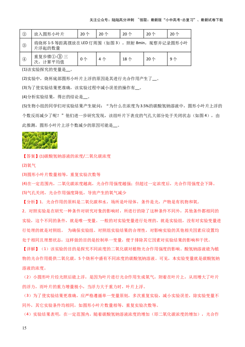 题型04实验探究题解题技巧（解析版）_02中考总复习（2026版更新中）_08-生物-中考总复习_2025中考复习资料_2025年中考生物答题方法模板