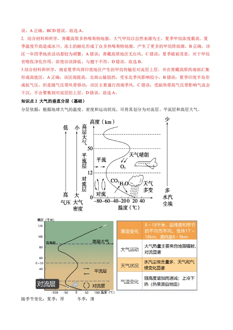 第06讲大气的组成、垂直结构及受热过程（讲义）（解析版）_9.2025地理总复习_2024年新高考资料_1.2024一轮复习_2024年高考地理一轮复习讲练测（新教材新高考）